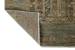 9x12 Light Blue and Light Brown Turkish Tribal Rug