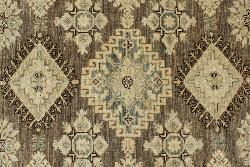 12x15 Light Brown and Ivory Turkish Tribal Rug