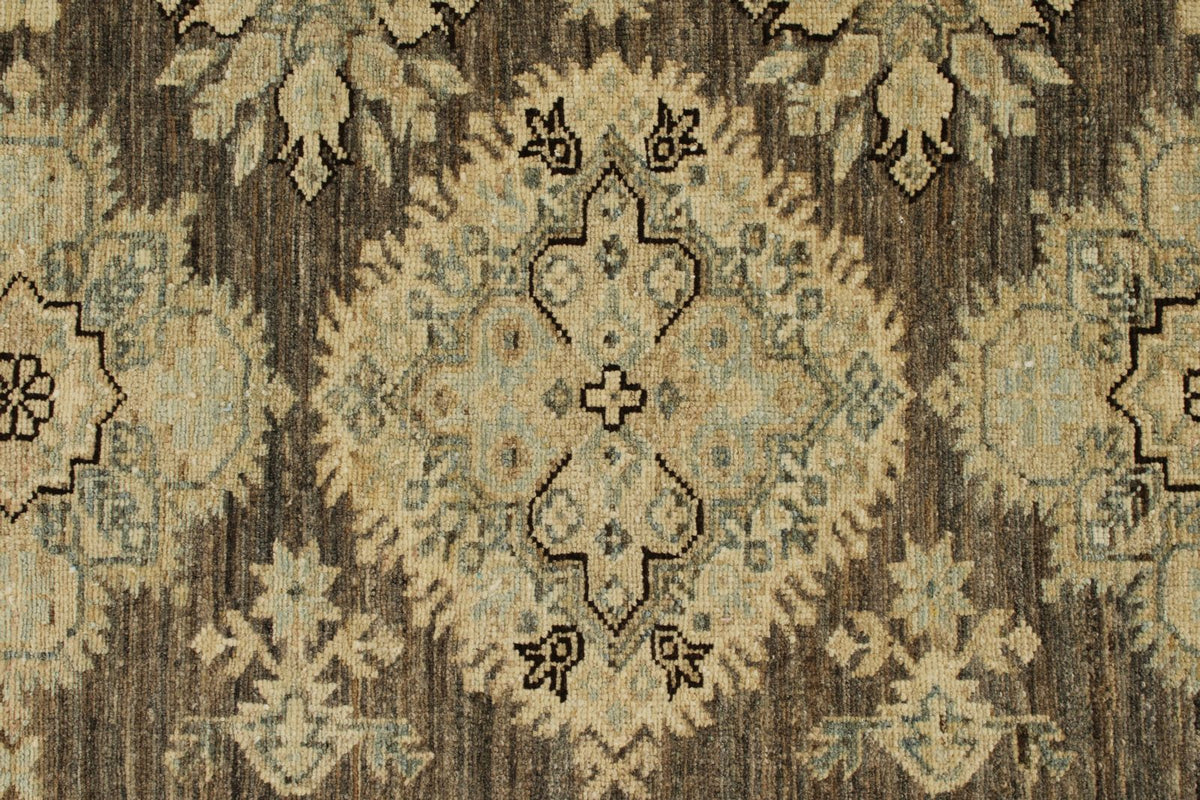 12x15 Light Brown and Ivory Turkish Tribal Rug