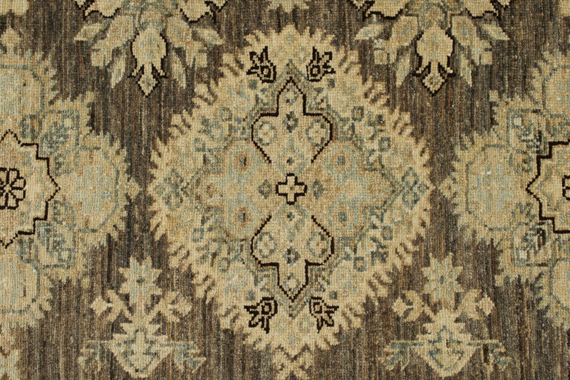 12x15 Light Brown and Ivory Turkish Tribal Rug