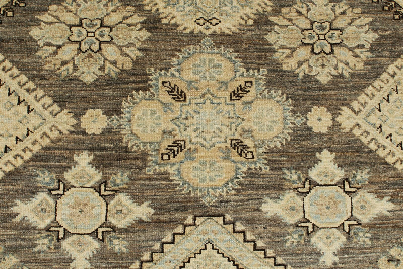 12x15 Light Brown and Ivory Turkish Tribal Rug