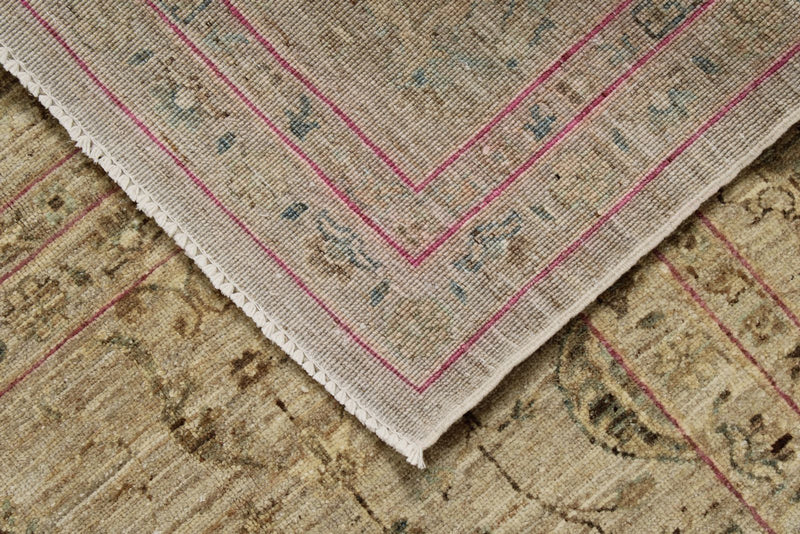 9x12 Ivory and Ivory Turkish Tribal Rug