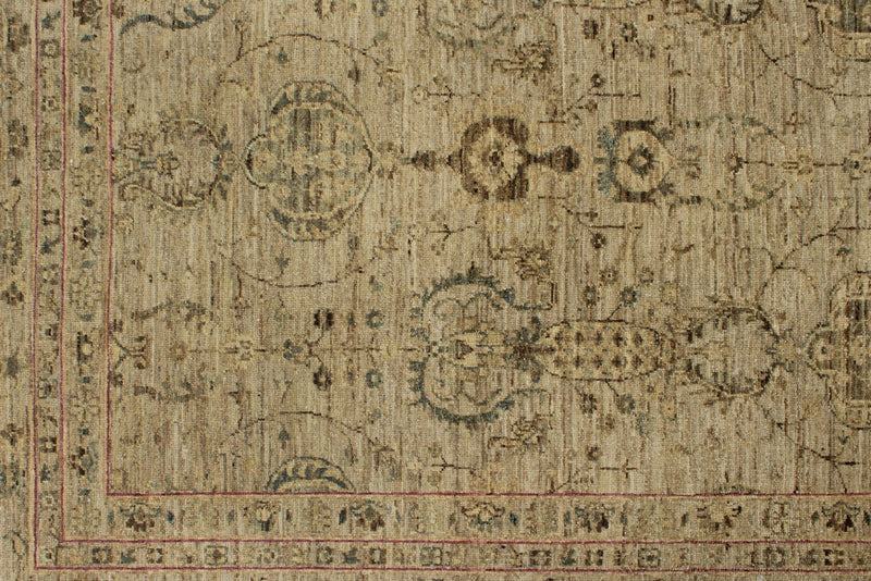 9x12 Ivory and Ivory Turkish Tribal Rug