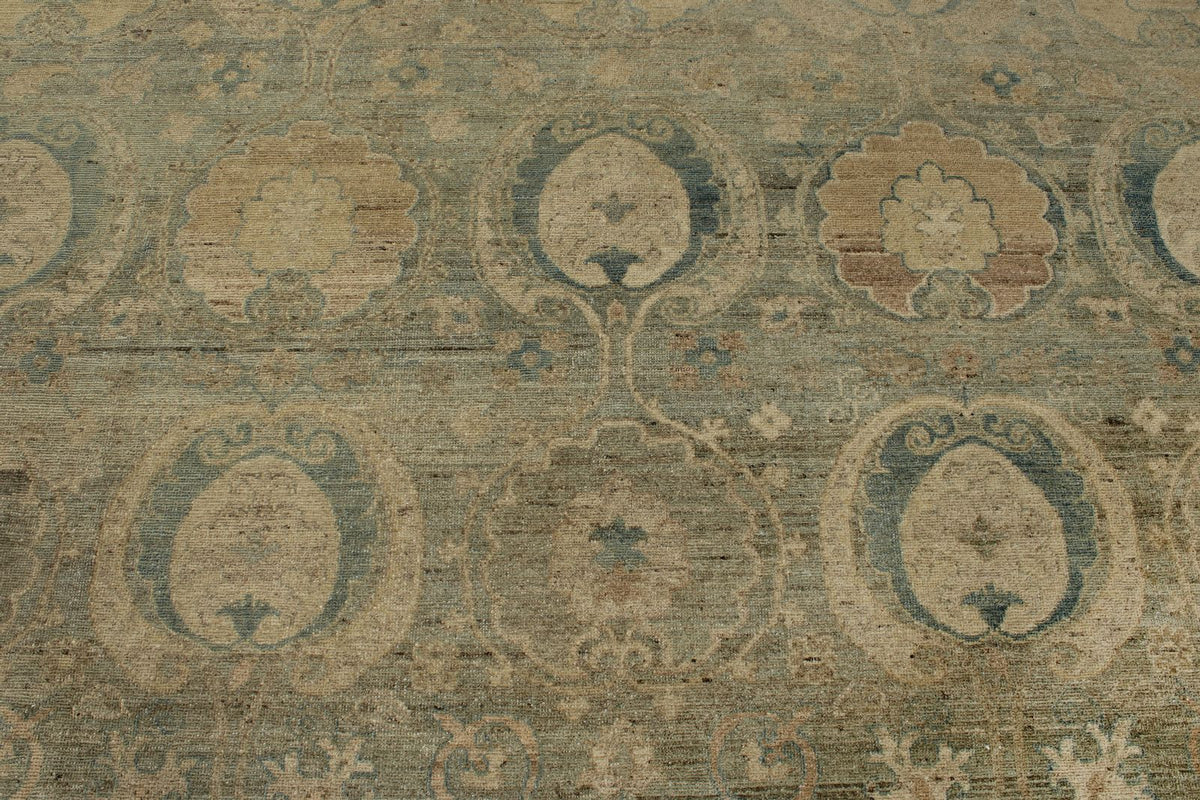 8x10 Gray and Ivory Turkish Tribal Rug