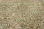 8x11 Brown and Light Blue Turkish Tribal Rug