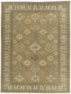 10x13 Brown and Ivory Turkish Tribal Rug