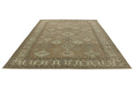 10x13 Brown and Ivory Turkish Tribal Rug