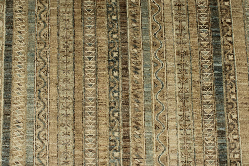 8x10 Brown and Multicolor Turkish Tribal Rug