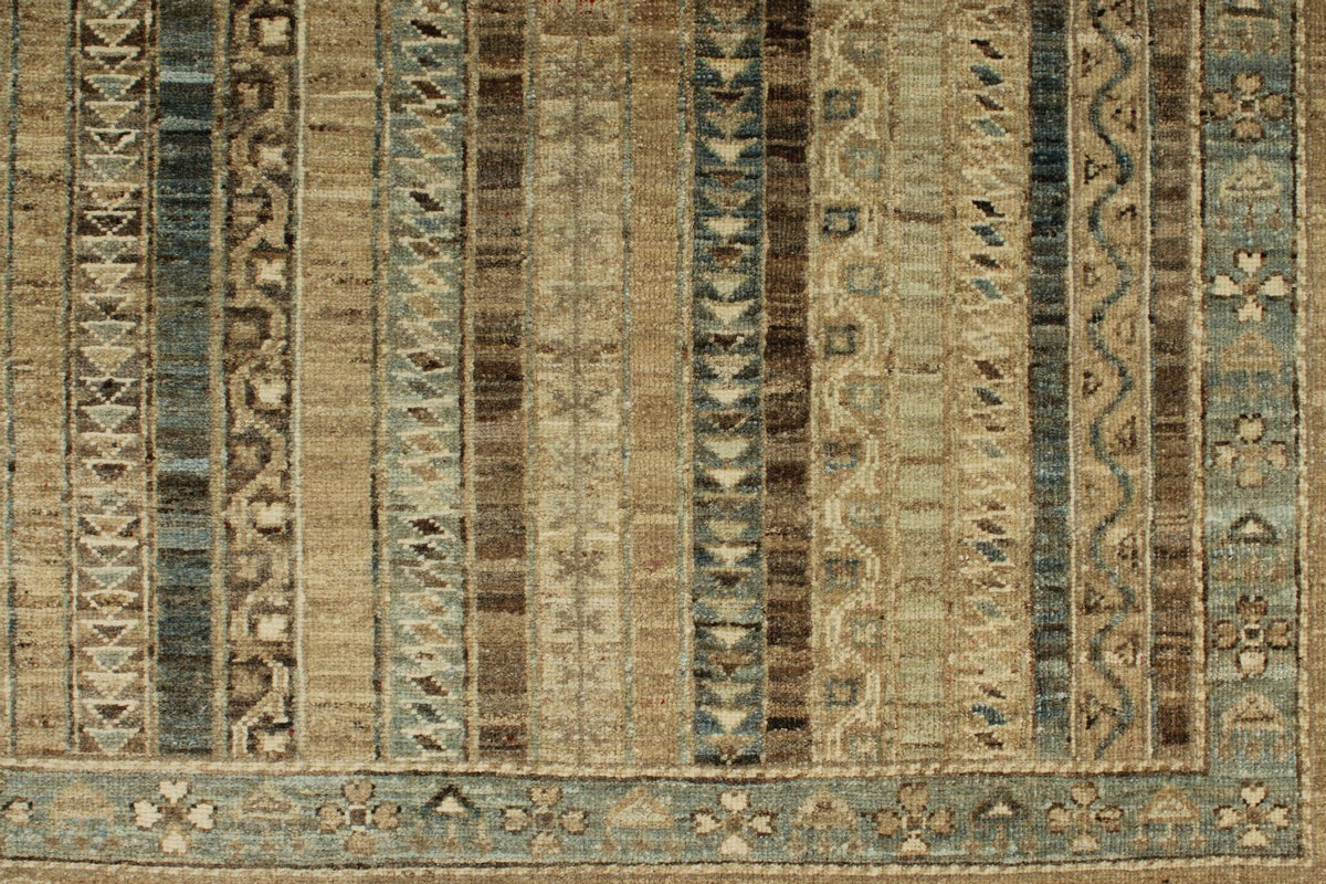 8x10 Brown and Multicolor Turkish Tribal Rug