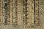8x10 Brown and Multicolor Turkish Tribal Rug