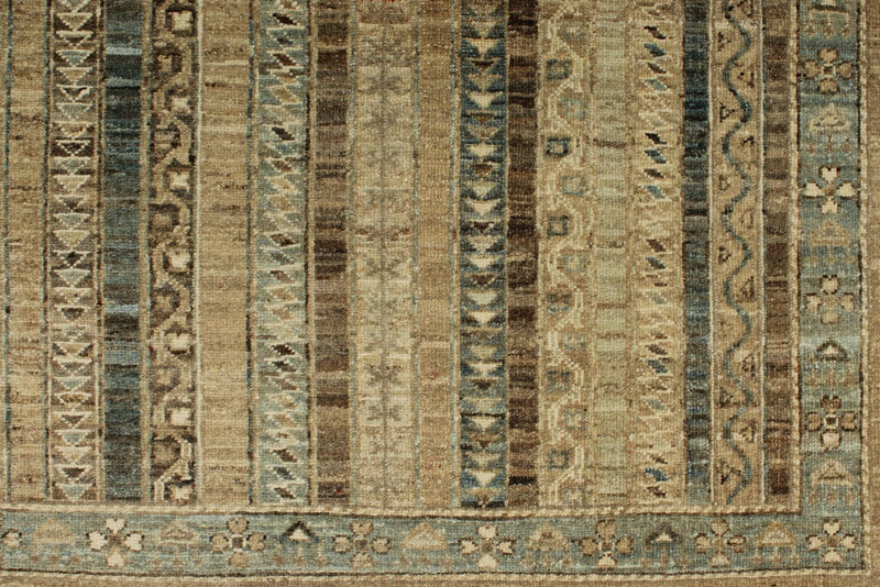 8x10 Brown and Multicolor Turkish Tribal Rug