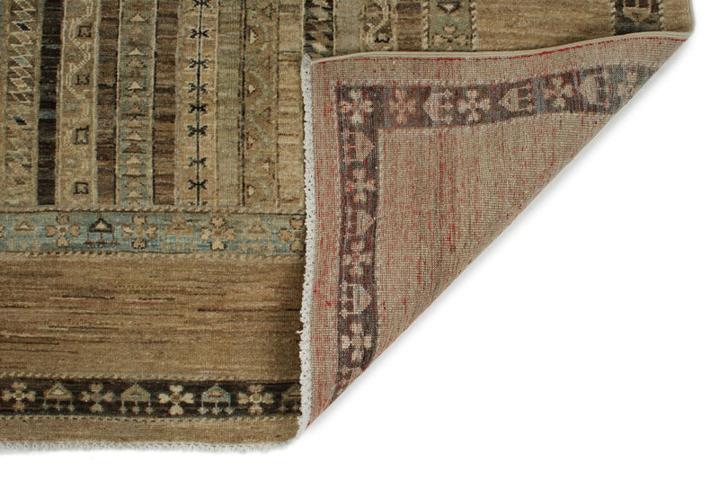8x10 Brown and Multicolor Turkish Tribal Rug