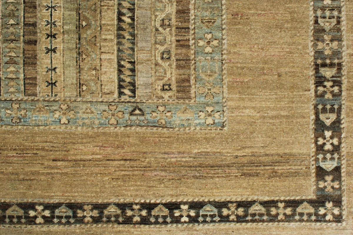 8x10 Brown and Multicolor Turkish Tribal Rug