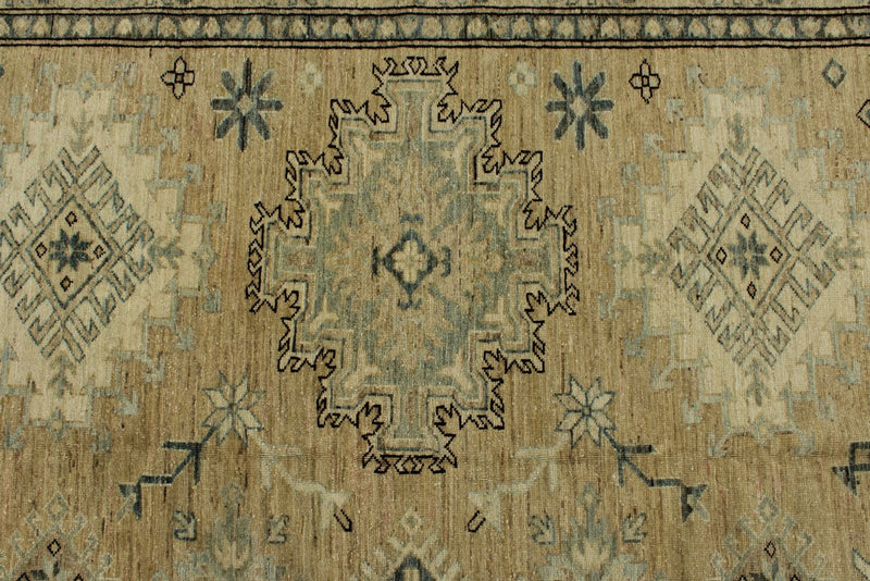 12x15 Brown and Ivory Turkish Tribal Rug