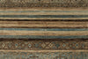 9x12 Brown and Blue Turkish Tribal Rug