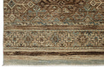 9x12 Brown and Blue Turkish Tribal Rug