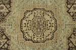 9x12 Ivory and Brown Turkish Tribal Rug