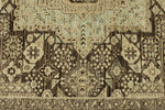 9x12 Ivory and Brown Turkish Tribal Rug