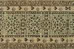 9x12 Ivory and Brown Turkish Tribal Rug