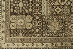 9x12 Ivory and Brown Turkish Tribal Rug