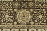 9x12 Ivory and Brown Turkish Tribal Rug