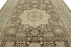 9x12 Ivory and Brown Turkish Tribal Rug