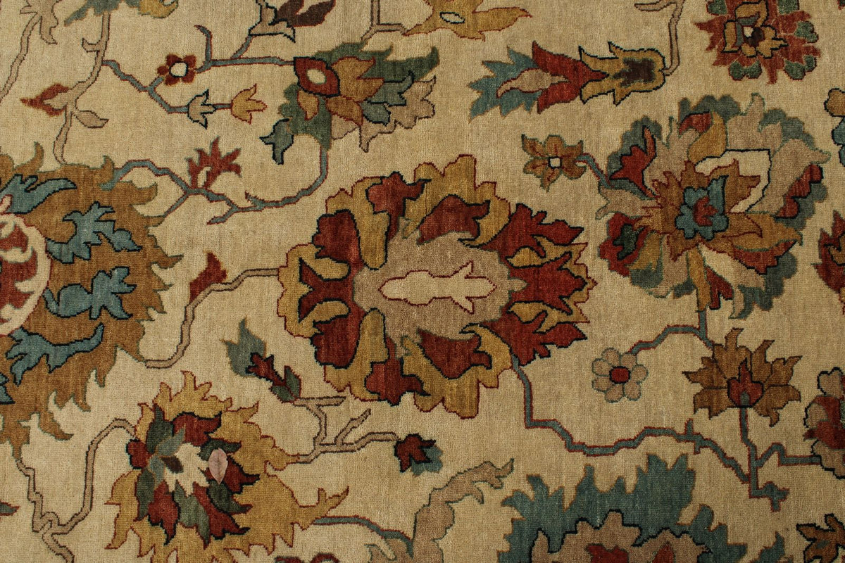 9x12 Ivory and Red Persian Rug