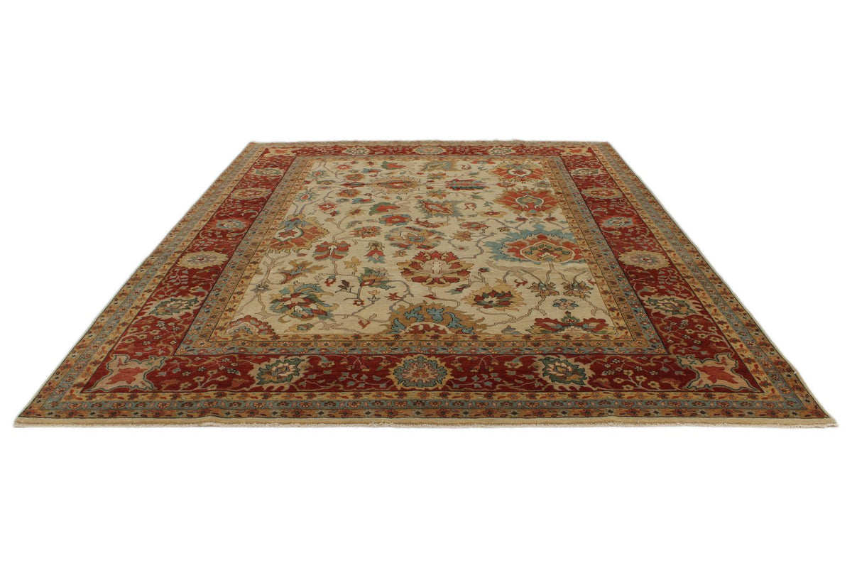 9x12 Ivory and Red Persian Rug