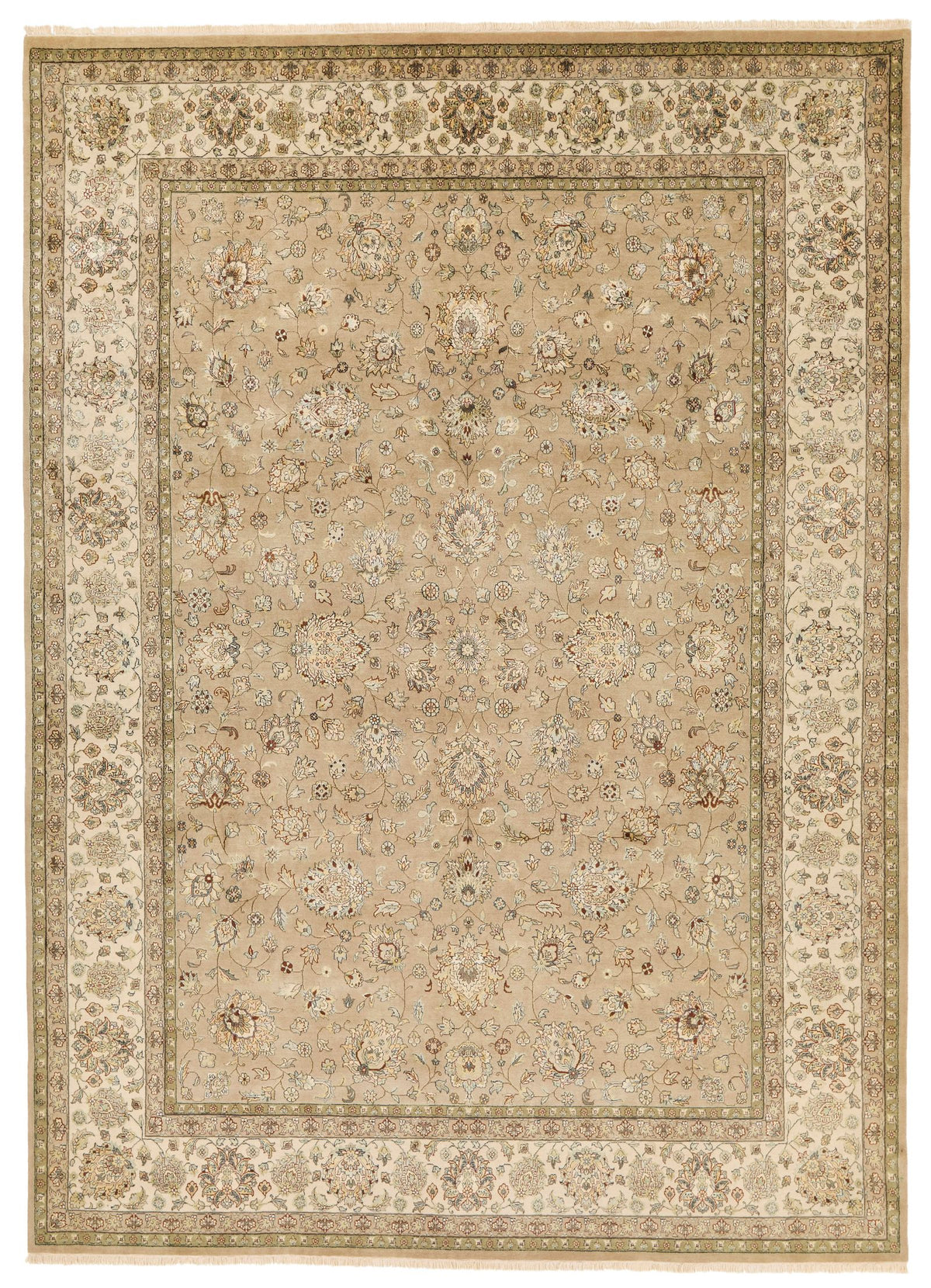 9x12 Camel and Ivory Turkish Tribal Rug