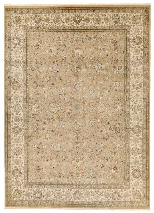9x12 Camel and Ivory Turkish Tribal Rug