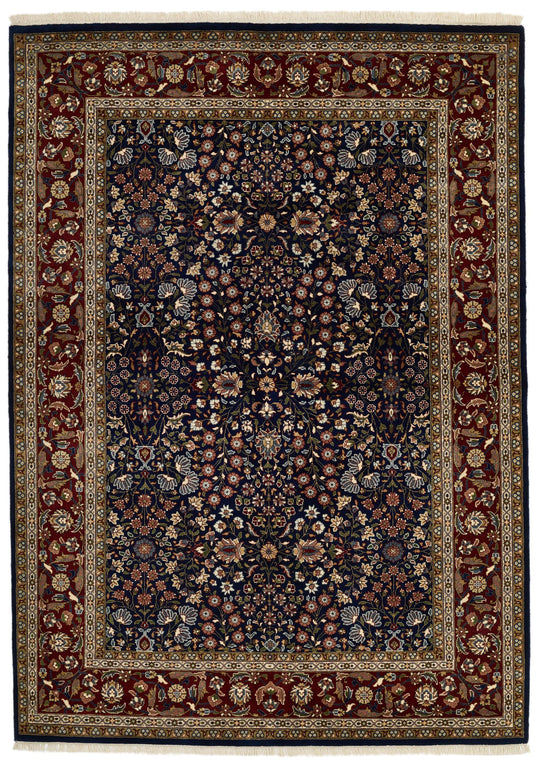 6x8 Navy and Burgundy Turkish Traditional Rug