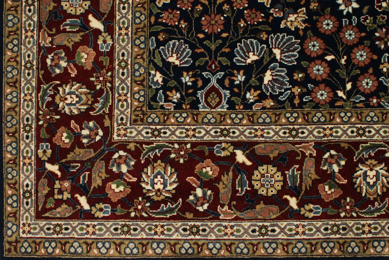 6x8 Navy and Burgundy Turkish Traditional Rug