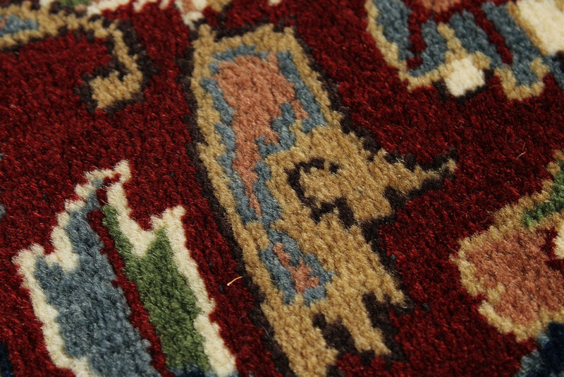 6x8 Navy and Burgundy Turkish Traditional Rug