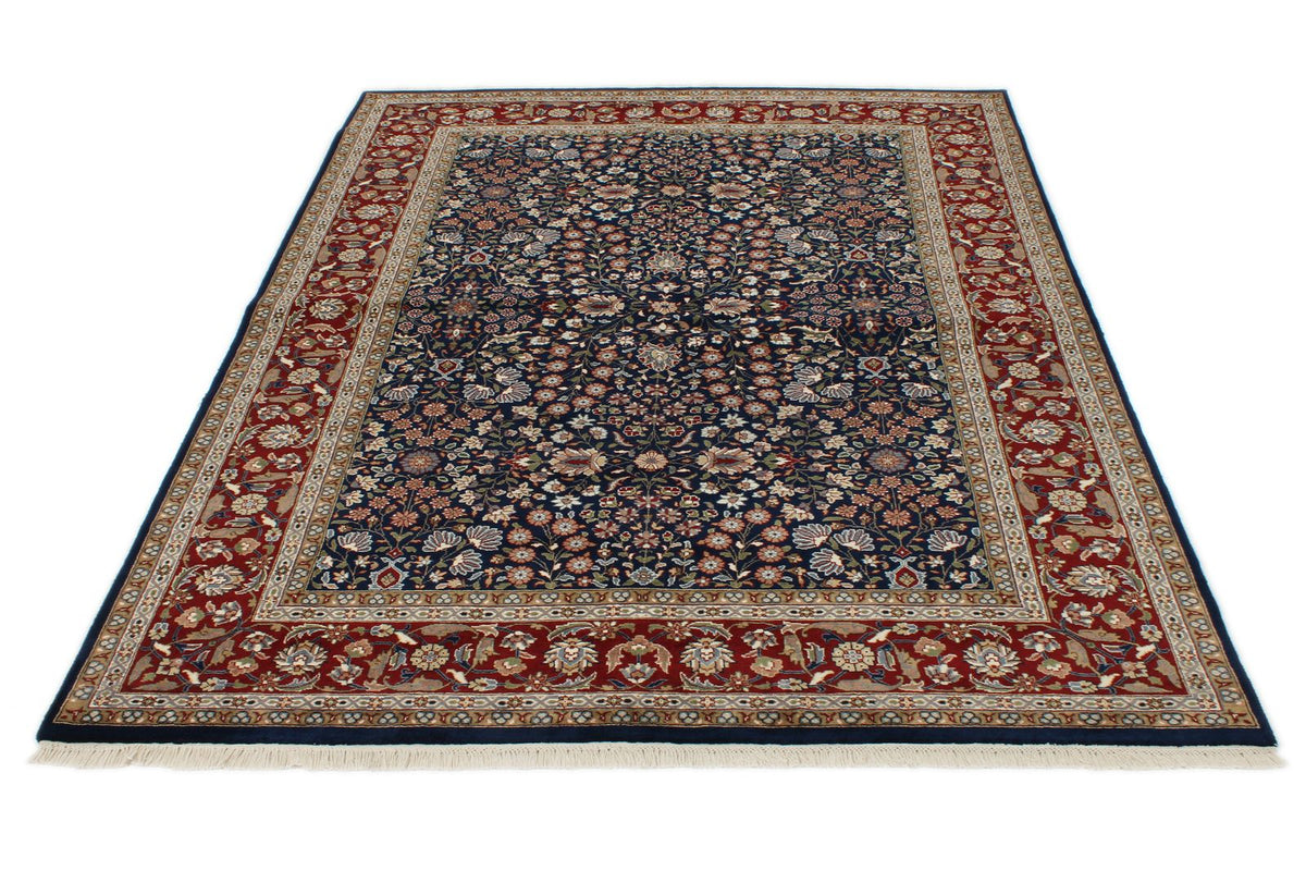 6x8 Navy and Burgundy Turkish Traditional Rug