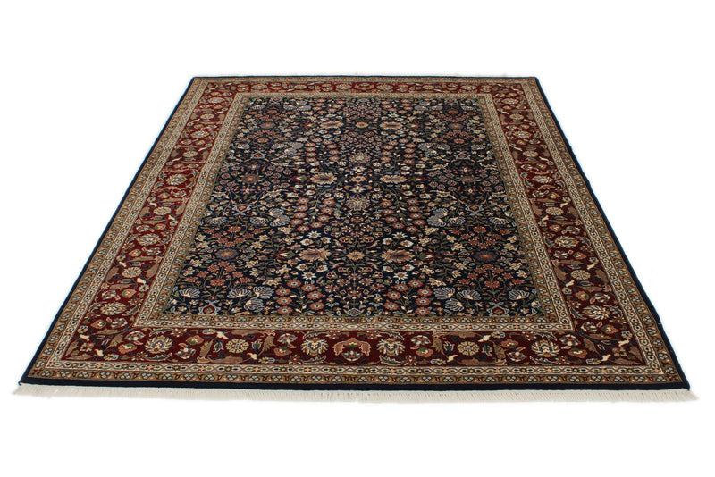6x8 Navy and Burgundy Turkish Traditional Rug