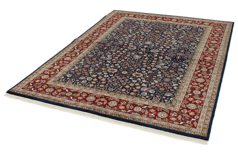 6x8 Navy and Burgundy Turkish Traditional Rug