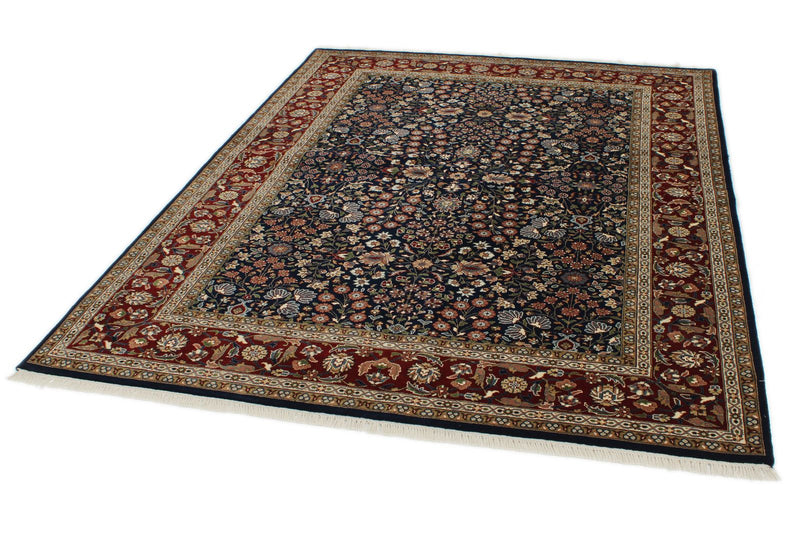 6x8 Navy and Burgundy Turkish Traditional Rug
