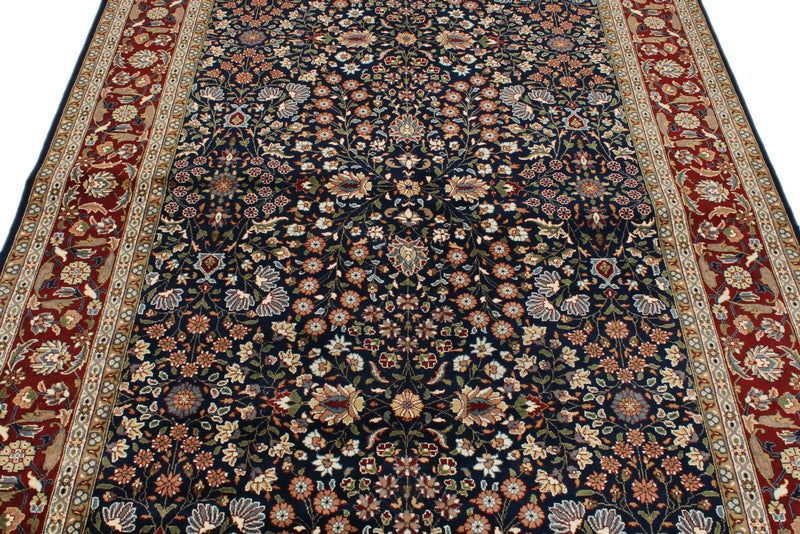 6x8 Navy and Burgundy Turkish Traditional Rug