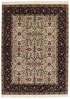 6x8 Ivory and Burgundy Turkish Traditional Rug