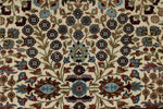 6x8 Ivory and Burgundy Turkish Traditional Rug