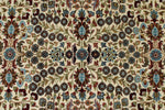 6x8 Ivory and Burgundy Turkish Traditional Rug
