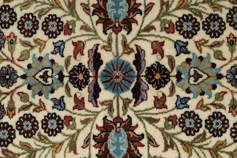6x8 Ivory and Burgundy Turkish Traditional Rug