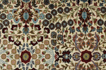 6x8 Ivory and Burgundy Turkish Traditional Rug
