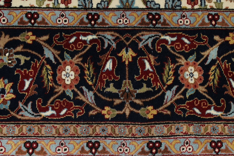 6x8 Ivory and Burgundy Turkish Traditional Rug