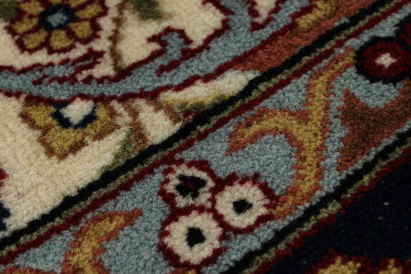 6x8 Ivory and Burgundy Turkish Traditional Rug