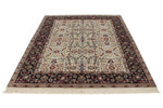 6x8 Ivory and Burgundy Turkish Traditional Rug