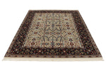 6x8 Ivory and Burgundy Turkish Traditional Rug