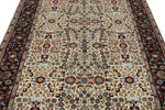 6x8 Ivory and Burgundy Turkish Traditional Rug