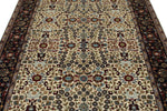 6x8 Ivory and Burgundy Turkish Traditional Rug