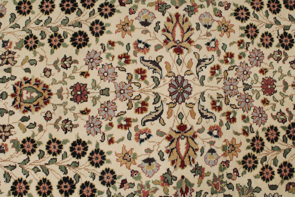 3x7 Ivory and Black Turkish Traditional Runner